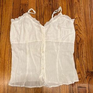 Elegant White Button-Down Camisole